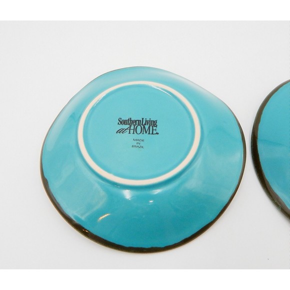 Southern Living at Home Tuscan Collection Tidbit Bowls Saucer Set/2 Turquoise - Picture 9 of 12